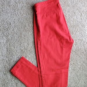 High waisted red jeans